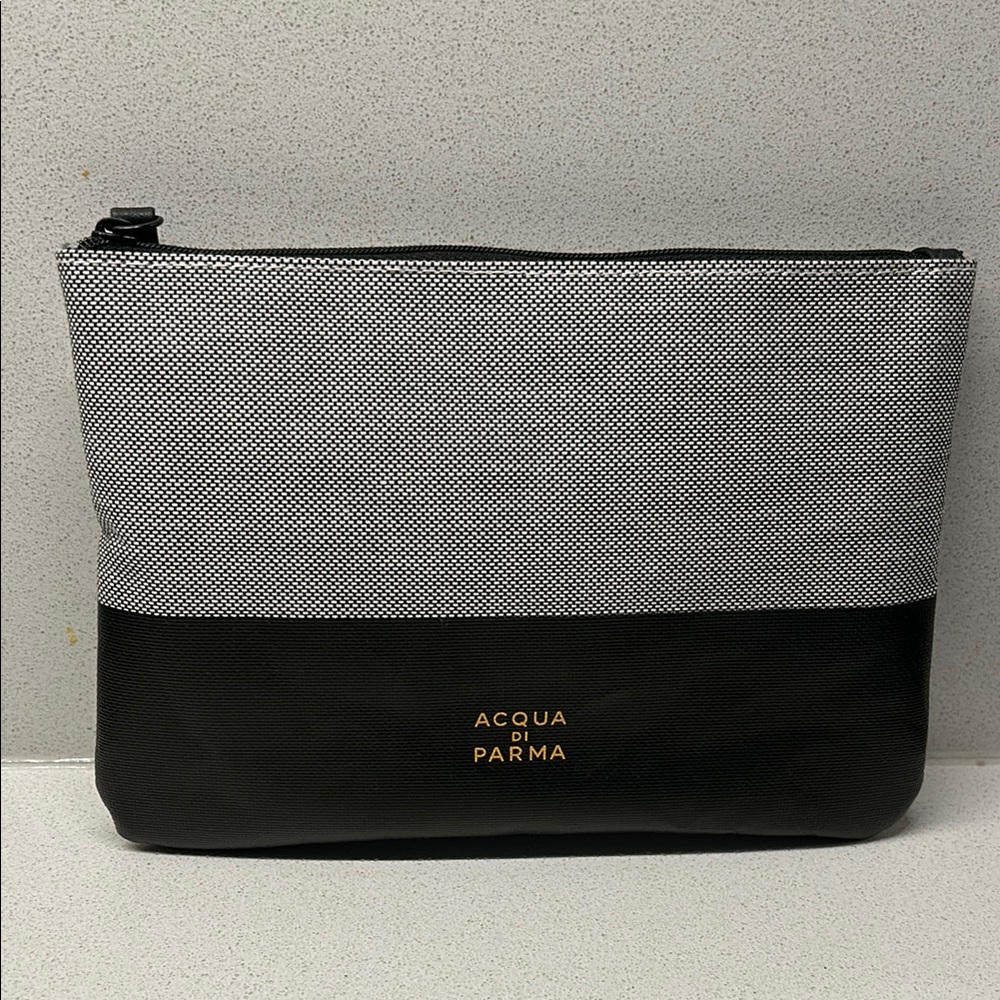 Acqua Di Parma Black and Gray Toiletry Bag with Gold Branding